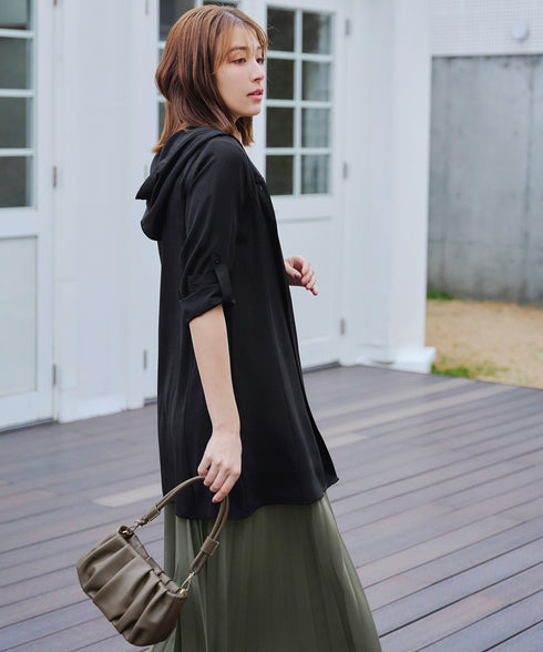【安田美沙子さん着用 / 2way】ギャザーワンハンドルバッグ
