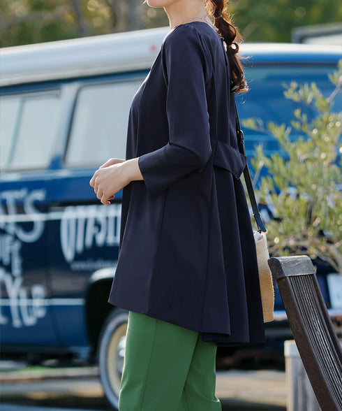 【小倉優子さん着用・選べる袖TYPE】バックフレアチュニックブラウス