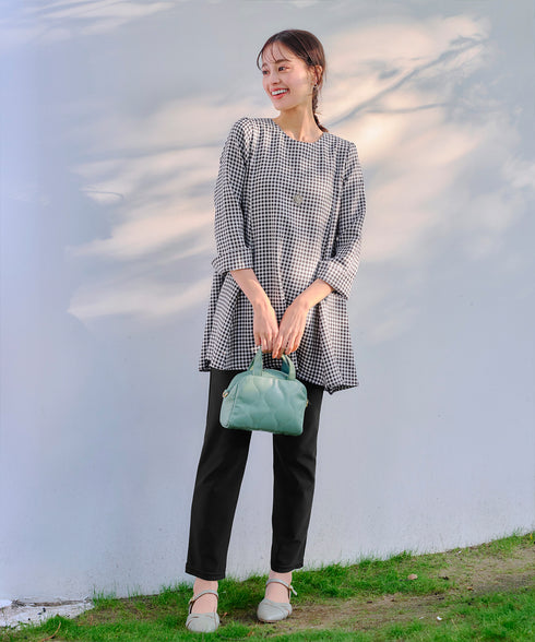 【小倉優子さん着用・選べる袖TYPE】バックフレアチュニックブラウス