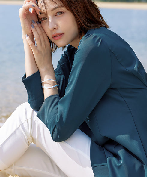 【小倉優子さん着用・選べる袖TYPE】バックフレアチュニックブラウス