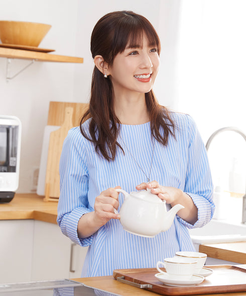 【小倉優子さん着用・選べる袖TYPE】バックフレアチュニックブラウス