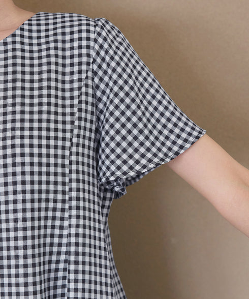 【小倉優子さん着用・選べる袖TYPE】バックフレアチュニックブラウス