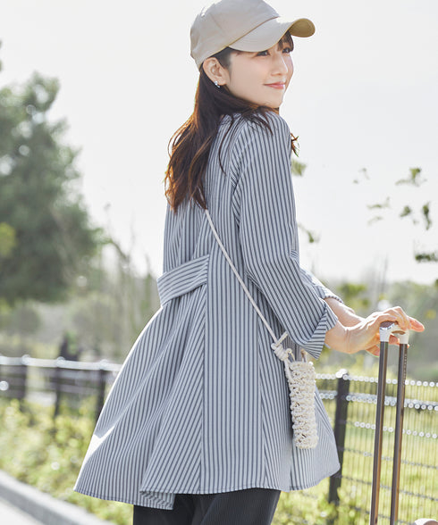 【小倉優子さん着用・選べる袖TYPE】バックフレアチュニックブラウス