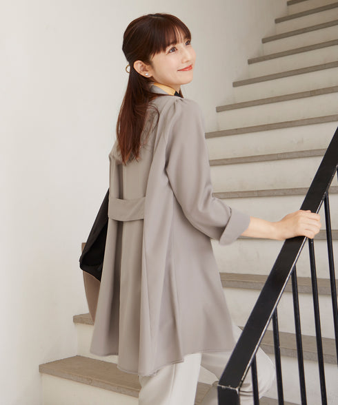 【小倉優子さん着用・選べる袖TYPE】バックフレアチュニックブラウス