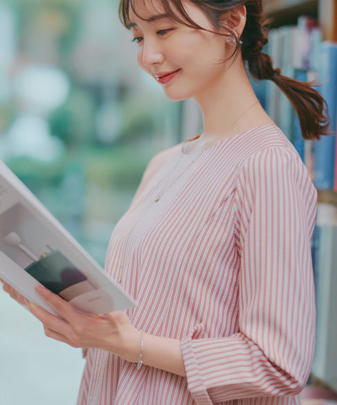 【おのののかさん着用/半袖&7分袖選べる袖丈】バックフレアチュニック