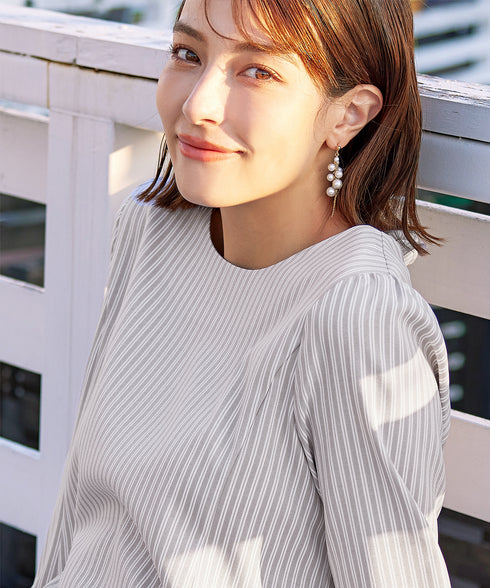 【おのののかさん着用/半袖&7分袖選べる袖丈】バックフレアチュニック