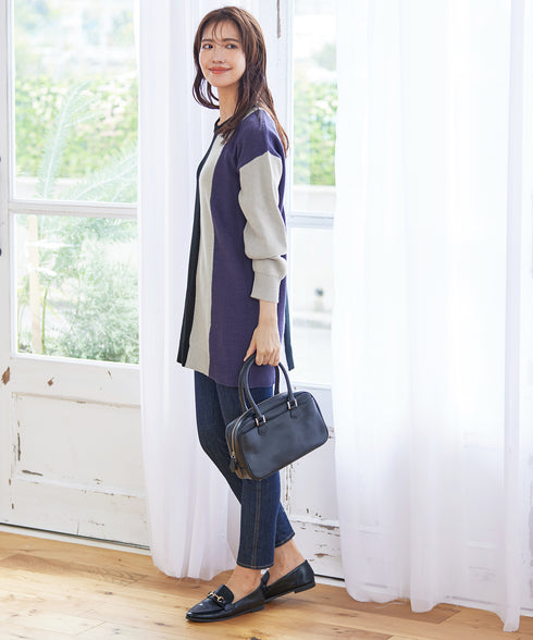 【アウトレット】デザイン配色ニットチュニック