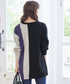 【アウトレット】デザイン配色ニットチュニック