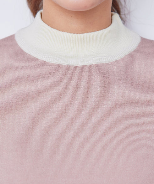 【アウトレット】カラーブロッキングニットチュニック