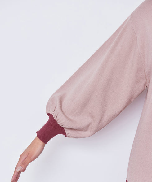 【アウトレット】カラーブロッキングニットチュニック