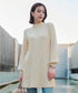 【アウトレット】リボン衿配色ニットワンピース