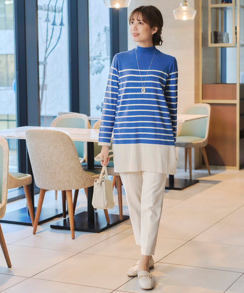 【アウトレット】ボーダーニットチュニック