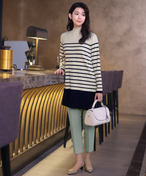 【アウトレット】ボーダーニットチュニック