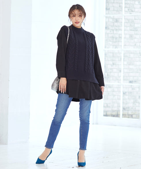 ピーチスキンシャツチュニックブラウス