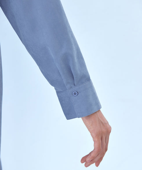 ピーチスキンシャツチュニックブラウス