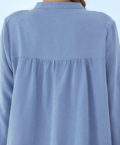 ピーチスキンシャツチュニックブラウス