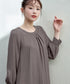 【スマート裏起毛】 ジョーゼット胸元タックチュニック