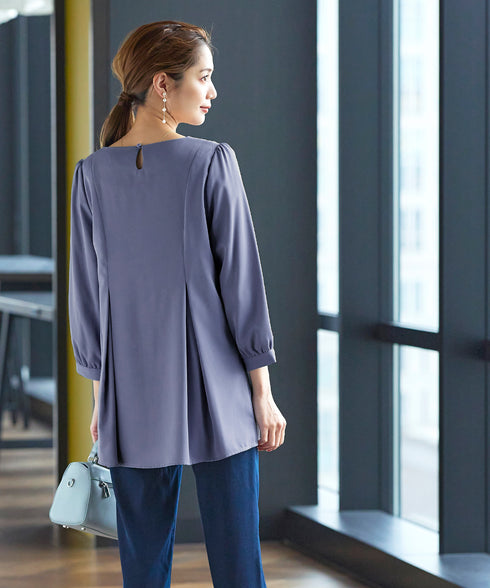 【アウトレット】 【スマート裏起毛】 アシメタックチュニックブラウス