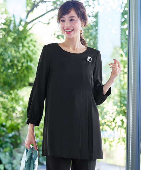 【アウトレット】 【スマート裏起毛】 アシメタックチュニックブラウス