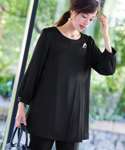 【アウトレット】 【スマート裏起毛】 アシメタックチュニックブラウス