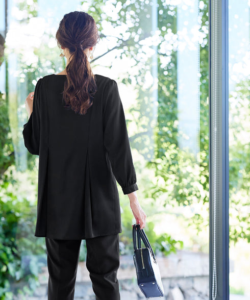 【アウトレット】 【スマート裏起毛】 アシメタックチュニックブラウス