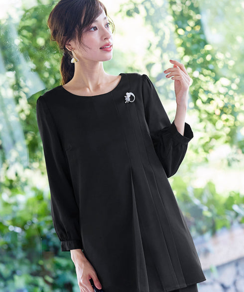 【アウトレット】 【スマート裏起毛】 アシメタックチュニックブラウス