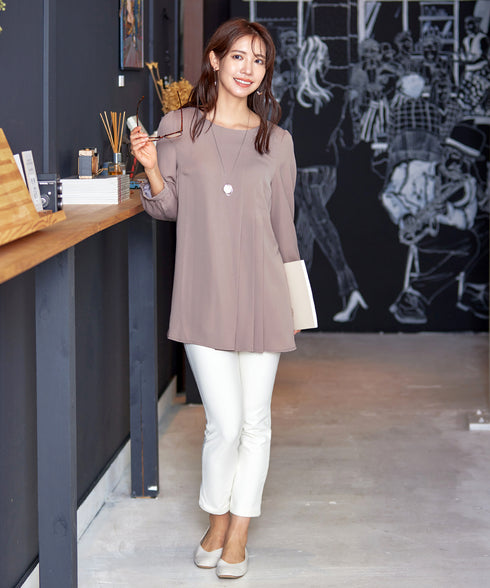 【アウトレット】 【スマート裏起毛】 アシメタックチュニックブラウス