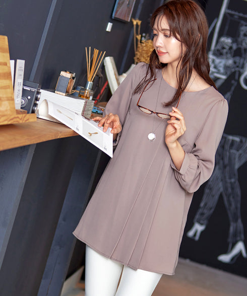 【アウトレット】 【スマート裏起毛】 アシメタックチュニックブラウス