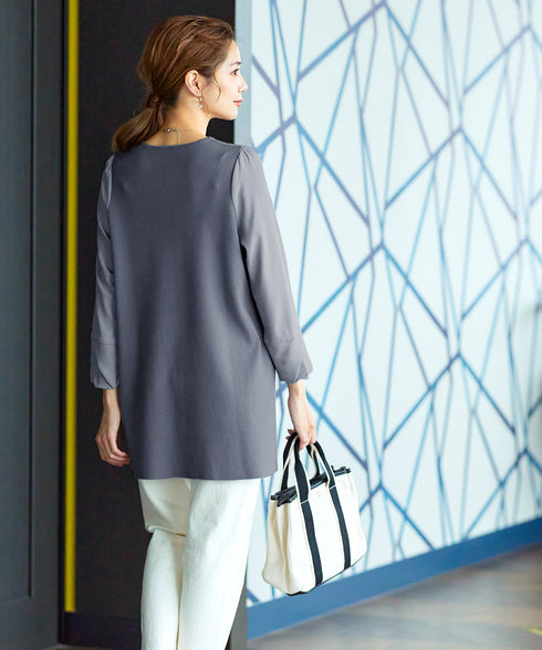 【アウトレット】タック袖コンビニットチュニック