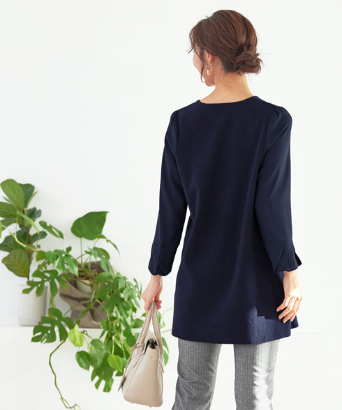【アウトレット】タック袖コンビニットチュニック