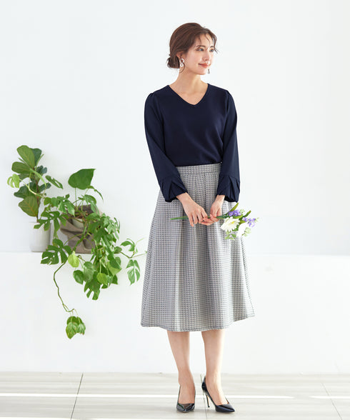 【アウトレット】タック袖コンビニットチュニック