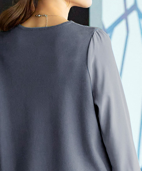 【アウトレット】タック袖コンビニットチュニック