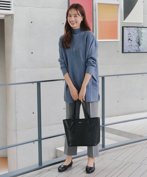 【アウトレット】【新色追加】ランダムリブ編みドルマンニットチュニック