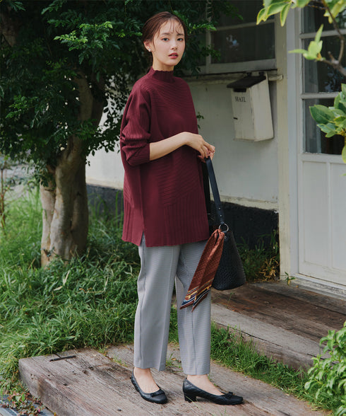 【アウトレット】【新色追加】ランダムリブ編みドルマンニットチュニック