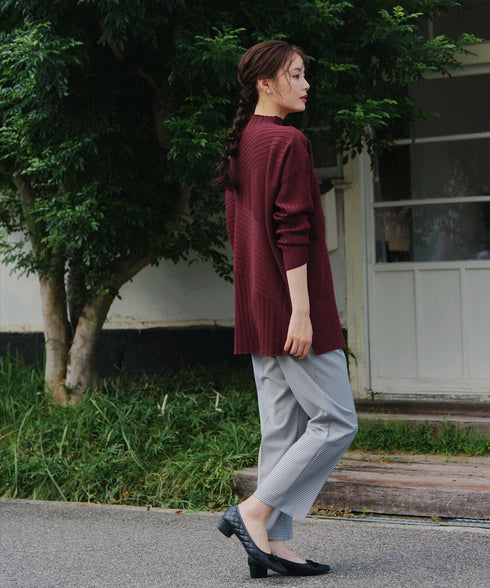 【アウトレット】【新色追加】ランダムリブ編みドルマンニットチュニック