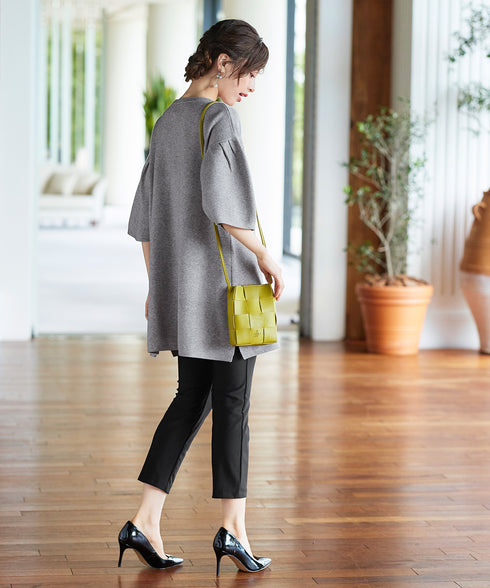 【アウトレット】タックベルスリーブニットチュニック