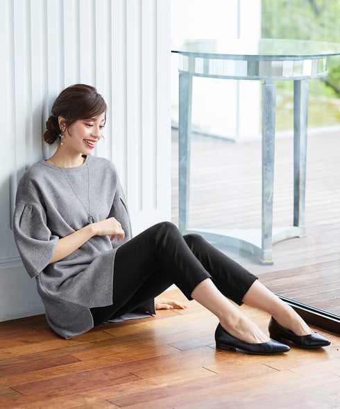 【アウトレット】タックベルスリーブニットチュニック