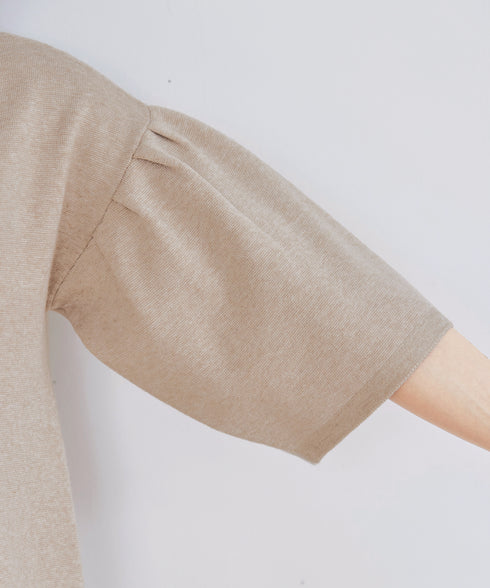 【アウトレット】タックベルスリーブニットチュニック