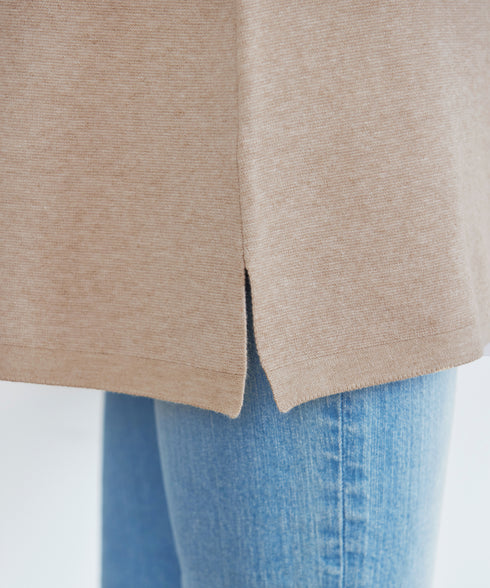 【アウトレット】タックベルスリーブニットチュニック