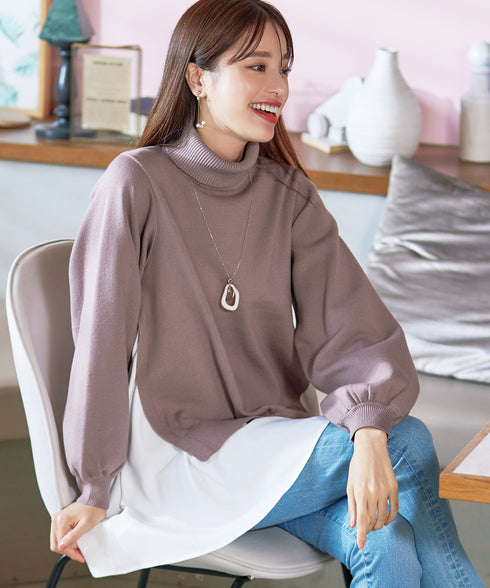 コンビフレアニットトップス