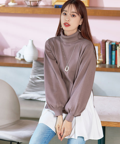 コンビフレアニットトップス