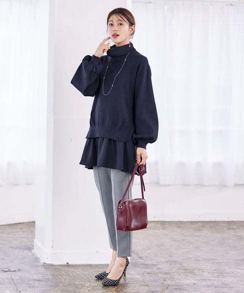 コンビフレアニットトップス