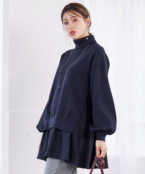 コンビフレアニットトップス