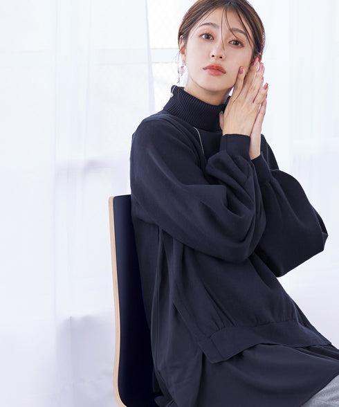 コンビフレアニットトップス