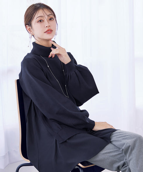 コンビフレアニットトップス