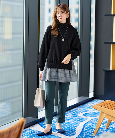 コンビフレアニットトップス