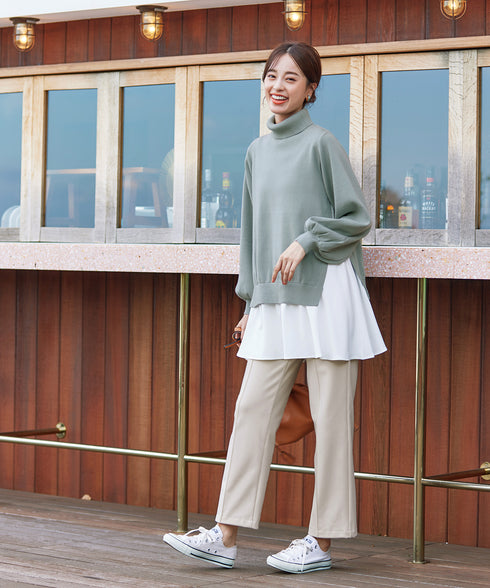 コンビフレアニットトップス