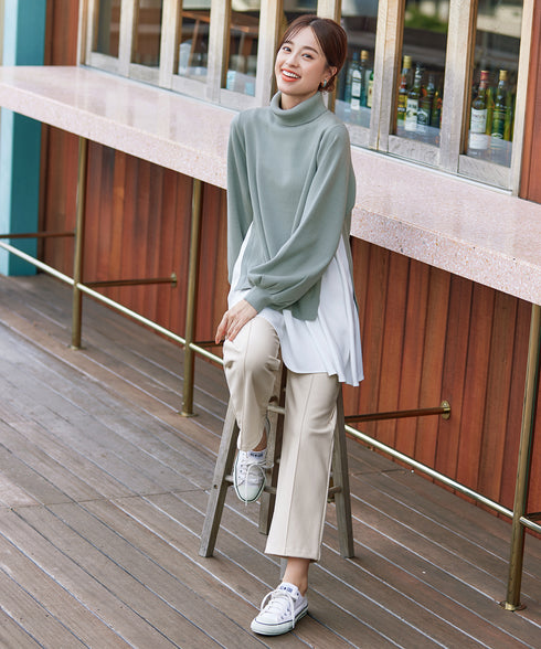 コンビフレアニットトップス