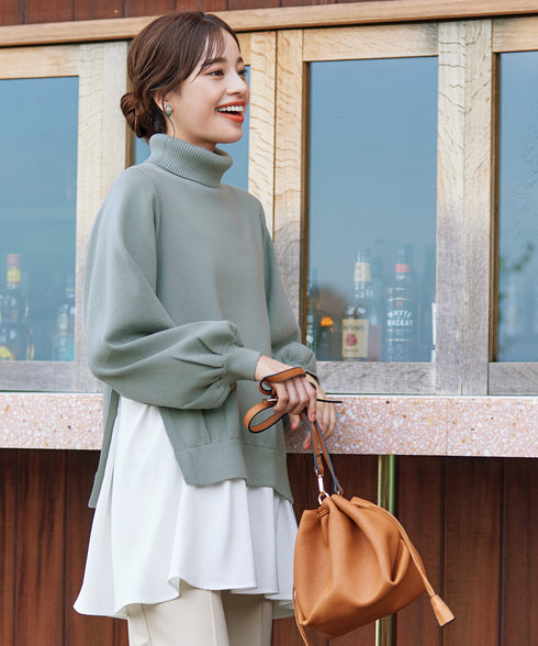 コンビフレアニットトップス