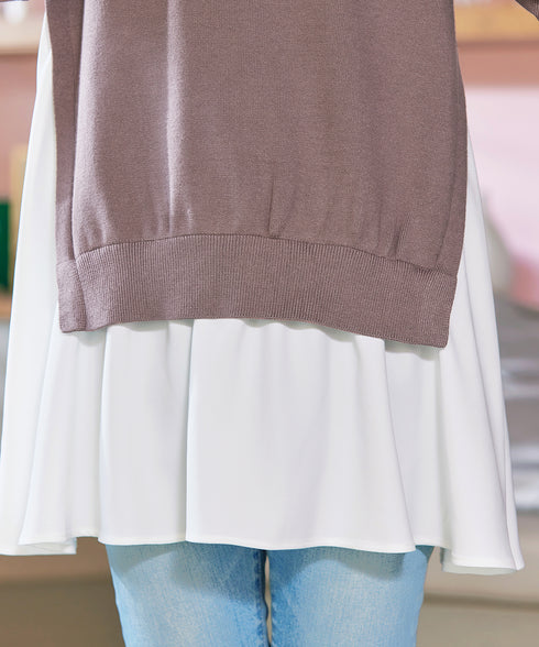 コンビフレアニットトップス
